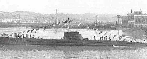 Medusa - italienisches U-Boot - beim Stapellauf in 1933