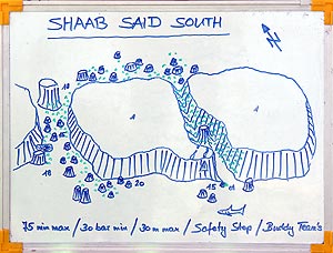 Ägypten 2003 - Lahami Bay - Shab Said North - Shaab Said South (Süd) Tauchkarte