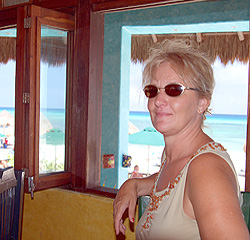 Yucatan - Playa del Carmen - Blick aus dem Strandrestaurant in Richtung Cancun